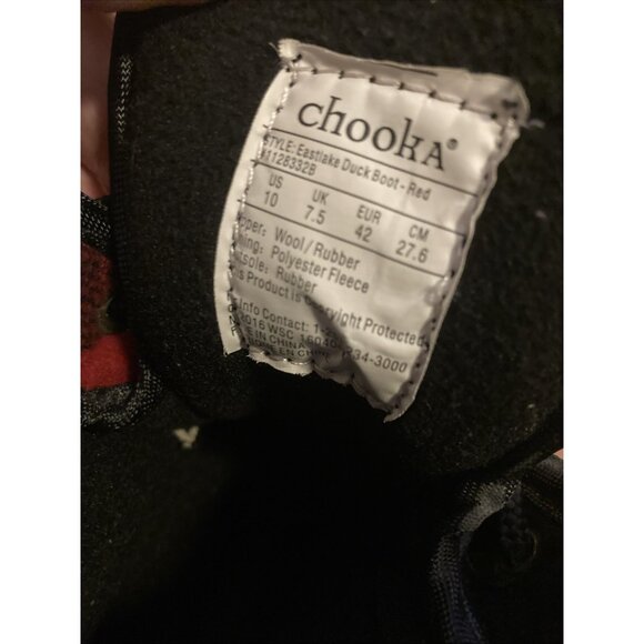 Chooka Duck Boots Buffalo Plaid Mud Outdoors Fall Size 10 - Picture 6 of 10